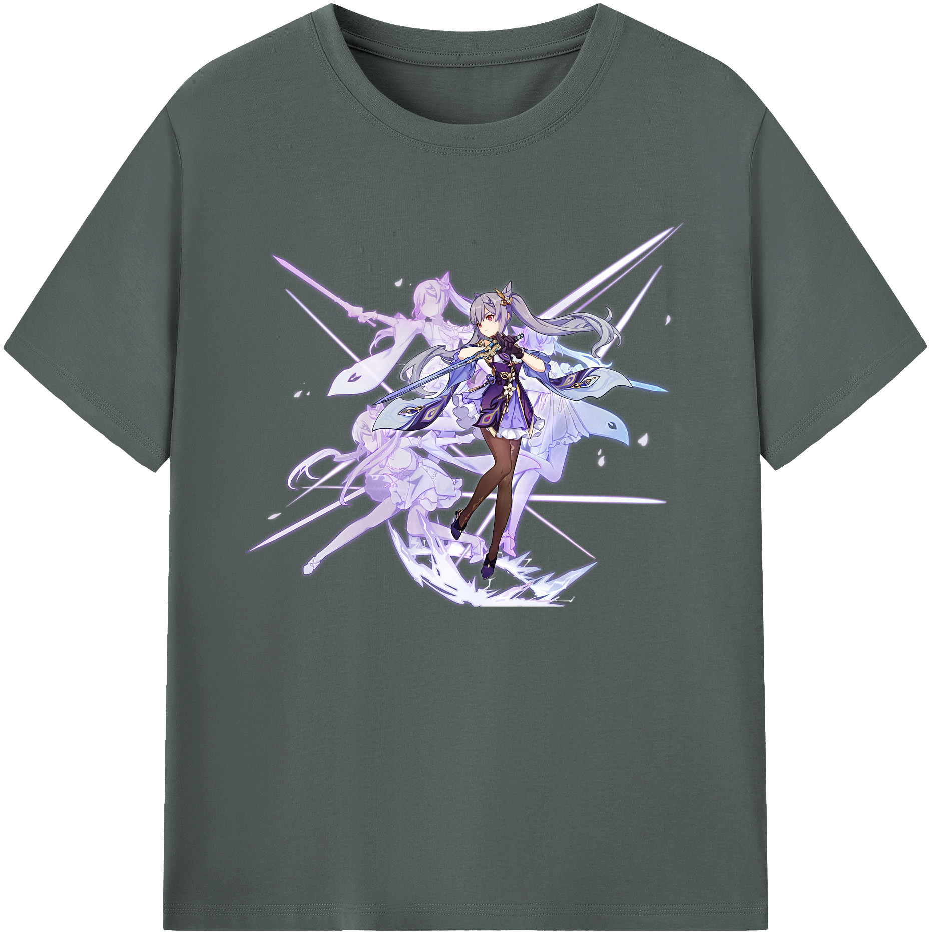 げんし神 刻晴 こくせい genshin Kokusei 綿100％ メンズ半袖Tシャツ｜肌触りやわらか＆通気性